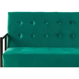 Beliani Schlafsofa Stoff 3-Sitzer Smaragdgrün