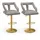 Costway Barhocker 63-85 cm Samt Grau