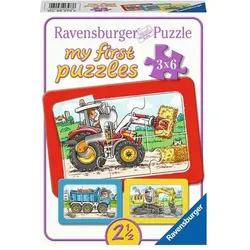 RAVENSBURGER 6573 Kinderpuzzle Bagger, Traktor und Kipplader