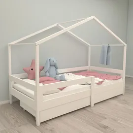 roba Hausbett 90 x 200 cm Holz massiv weiß
