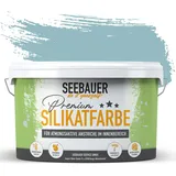 SEEBAUER diy Silikatfarbe Türkis 5L für Innen (No. 781 Tourqoise Dream) Atmungsaktive Mineralfarbe für Allergiker - Abwaschbare Wandfarbe - Türkistöne hohe Deckkraft