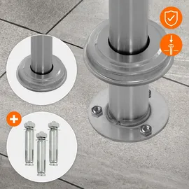 ML-Design Standbriefkasten Grau inkl. Zeitungsfach