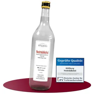 höllberg Weingeist Primasprit Ethanol Trinkalkohol, Alkohol 70 – Vol 1 Ltr. - 1 l