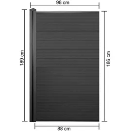 MCW Windschutz Savoie 98 cm Anthrazit WPC