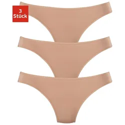String LASCANA "aus hochwertiger Modal-Qualität", Damen, Gr. 44/46, beige, Obermaterial: 94% Modal (TENCEL), 6% Elasthan, unifarben, körpernah, Unterhosen