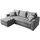 bromarkt Ecksofa LUIS Schlaffunktion Bettkasten L-Form 238x148x88cm Hellgrau - Hellgrau