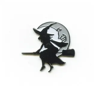 hegibaer Anstecknadel Hexe Besen Mond Halloween Walpurgisnacht Pin Anstecker 0497 (1-tlg), Beste Qualität