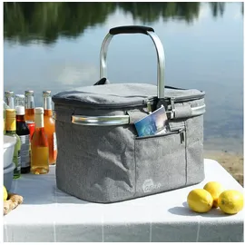 your GEAR Kühlkorb Scivu 29 L Isolierter Einkaufstasche Picknickkorb, Kühltasche mit Tragegriff, Seitentasche & stabilem Boden, wetterfest & leicht – für Picknick, Einkauf und Ausflüge