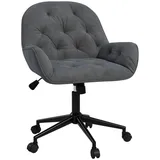 Vinsetto Bürostuhl Drehstuhl Bürosessel höhenverstellbarer Chefsessel Stuhl Schreibtischstuhl Sessel Büro samtartiges Polyester Dunkelgrau 60 x 61 x 81-91 cm