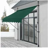 pro.tec Klemmmarkise Stem 400 x 120 cm dunkelgrün
