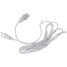 Star Trading Lampenfassung E14 mit Stecker, weiß, Textilkabel 350cm