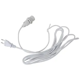 Star Trading Lampenfassung E14 mit Stecker, weiß, Textilkabel 350cm
