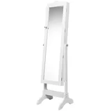Costway Schmuckschrank mit Ganzkörperspiegel für Make-Up Weiß