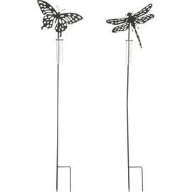 Mica decorations Gartenstecker Regenmesser 118 cm Schwarz