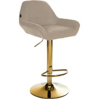 CLP Barhocker Braga Gold Stoff taupe