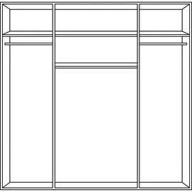 WIMEX Drehtürenschrank Cottbus 180 x 199 x 58 cm Grau/Weiß