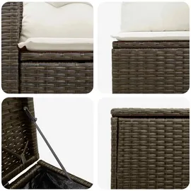 vidaXL Sofa Set 7-tlg. braun/creme weiß
