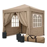 Quick Star Faltpavillon 2 x 2 m inkl. 4 Seitenteile Beige