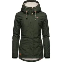 Ragwear Damen warme kurze Winterjacke mit Kapuze Monade Intl Dark Olive22 Gr. M - M