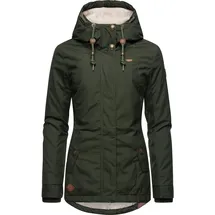 Ragwear Damen warme kurze Winterjacke mit Kapuze Monade Intl Dark Olive22 Gr. M - M