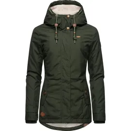 Ragwear Damen warme kurze Winterjacke mit Kapuze Monade Intl Dark Olive22 Gr. M - M