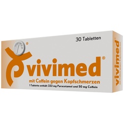 Vivimed mit Coffein gegen Kopfschmerzen, Schmerztabletten mit Paracetamol