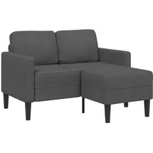 vidaXL 2-Sitzer-Sofa mit Chaiselongue L-Form Dunkelgrau 125 cm Leinen