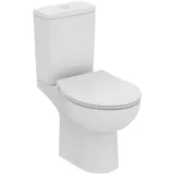Ideal Standard Eurovit WC-Paket mit Standtiefspül-WC, Spülkasten Zulauf unten und WC-Sitz, Badkeramik, weiß