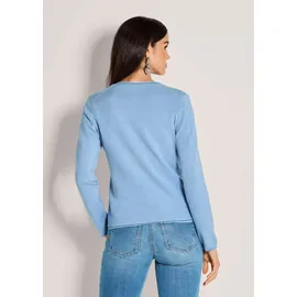 Madeleine Twinset Basic Strickjacke mit Halbarmpullover Blau 48