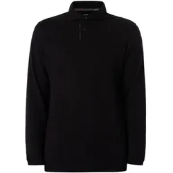 Barbour  Poloshirt Essential Langärmliges Piqué-Poloshirt mit Schottenmuster  in Schwarz, EU XXL