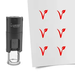 CombiCraft Selbstfärbender Stempel 'Vegan' in der Farbe Rot, Ø10mm