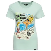Queen Kerosin Damen Vintage Shirt T-Shirt Slim Fit Frontprint