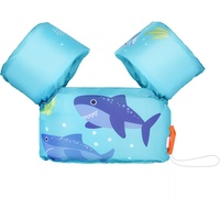 MoKo Kinder Schwimmflügel, Cartoon Schwimmende Badeanzug Schwimmtraining Jacke Schwimmflügel mit Sicherheitsschnalle für Jungen Mädchen, 20 bis 50 lb - Blau