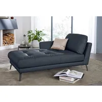 W.SCHILLIG Chaiselongue softy, mit dekorativer Heftung im Sitz, Füße schwarz pulverbeschichtet blau