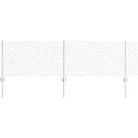 vidaXL Zaun mit Pfosten 0,6 x 25 m Silber/Stahl