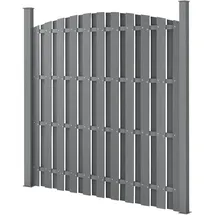 [neu.holz] WPC Lamellenzaun 180 x 193 cm Grau