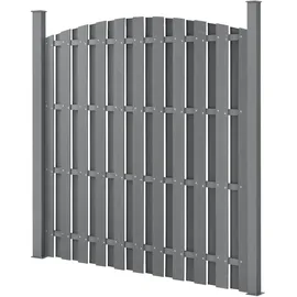 [neu.holz] WPC Lamellenzaun 180 x 193 cm Grau