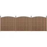 [neu.holz] Lamellenzaun 185 x 75 cm Braun/WPC