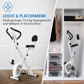 capital sports Azura Air Heimtainer, F Bike mit Magnet-Widerstand, Heimtrainer-Fahrrad Klappbar, Fitness Fahrrad Heimtrainer für Ausdauertraining ... - Silber