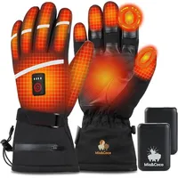 Mia&Coco Skihandschuhe Beheizbare Handschuhe für Herren Damen, 3 Stufige Ski Handschuhe (Set) Heizung, Intelligente Temperaturregelung, Atmungsaktiv und rutschfest schwarz