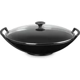 Le Creuset Wok mit Glasdeckel Schwarz