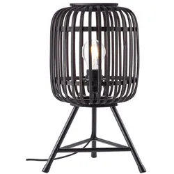 BRILLIANT Lampe, Woodrow Tischleuchte holz dunkel/schwarz, Metall/Bambus, 1x A60, E27, 60W,Normallampen (nicht enthalten)