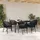 vidaXL Garten Essgruppe 7 pcs Schwarz Pulverbeschichteter Stahl - Schwarz