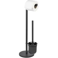 Wenko Stand WC-Garnitur Mod. Parus Schwarz, aus lackiertem Stahl