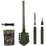 Dönges Multifunktionaler Klappspaten All-in-One, in Camouflage Tasche, olivgrün
