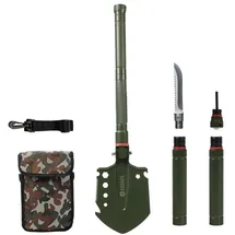 Dönges Multifunktionaler Klappspaten All-in-One, in Camouflage Tasche, olivgrün