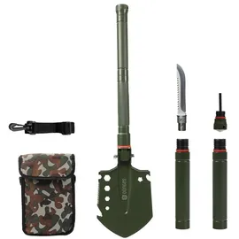 Dönges Multifunktionaler Klappspaten All-in-One, in Camouflage Tasche, olivgrün