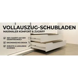 A&J MöbelLand Drehtürenschrank KLARI 200 x 215 x 59,5 cm Silberfarben