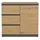 Top e shop Topeshop 1D3S ANT/ART BA KPL, Anthrazit, Eiche, 3 Schublade(n), Partikelbord, Modern - Grau/Braun