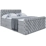 altdecor Boxspringbett Grau, Holzwerkstoff, Höhe ca. 20 cm 120x200 cm, Schlafzimmer, Betten, Boxspringbetten